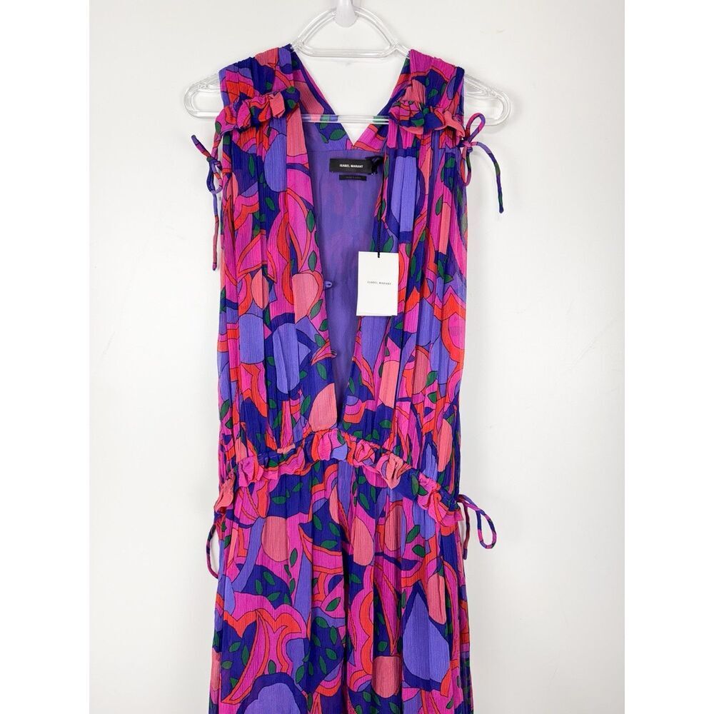 NEW NWT ISABEL MARANT Alsaw Printed Silk Maxi Dress 38 Us Size 6 Silk Floral - Picture 3 of 6